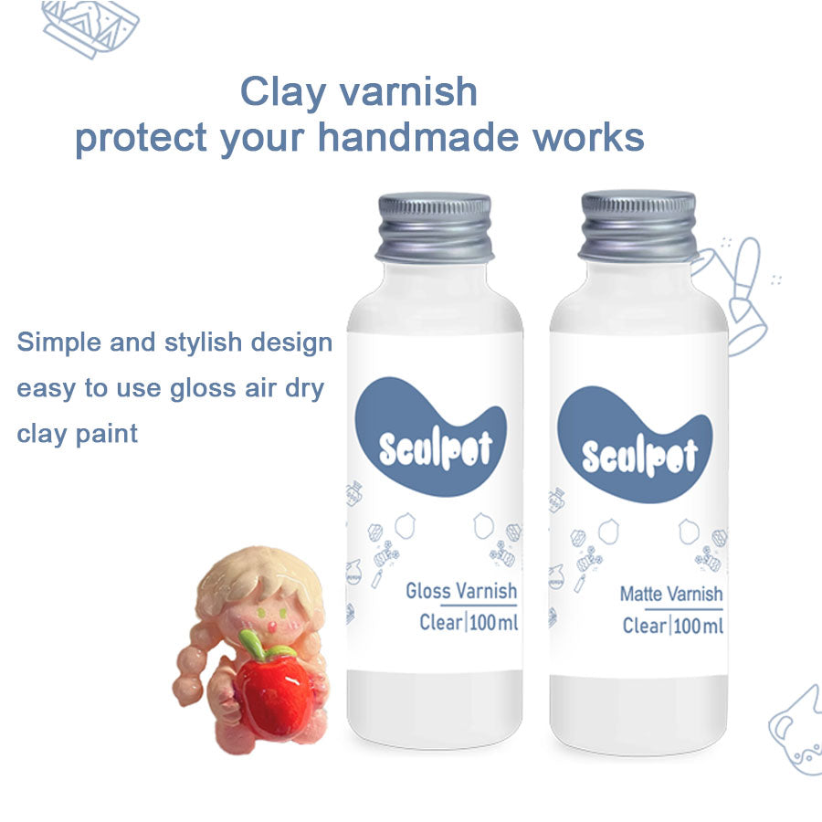 100ml Air Dry Clay Varnish Glaze