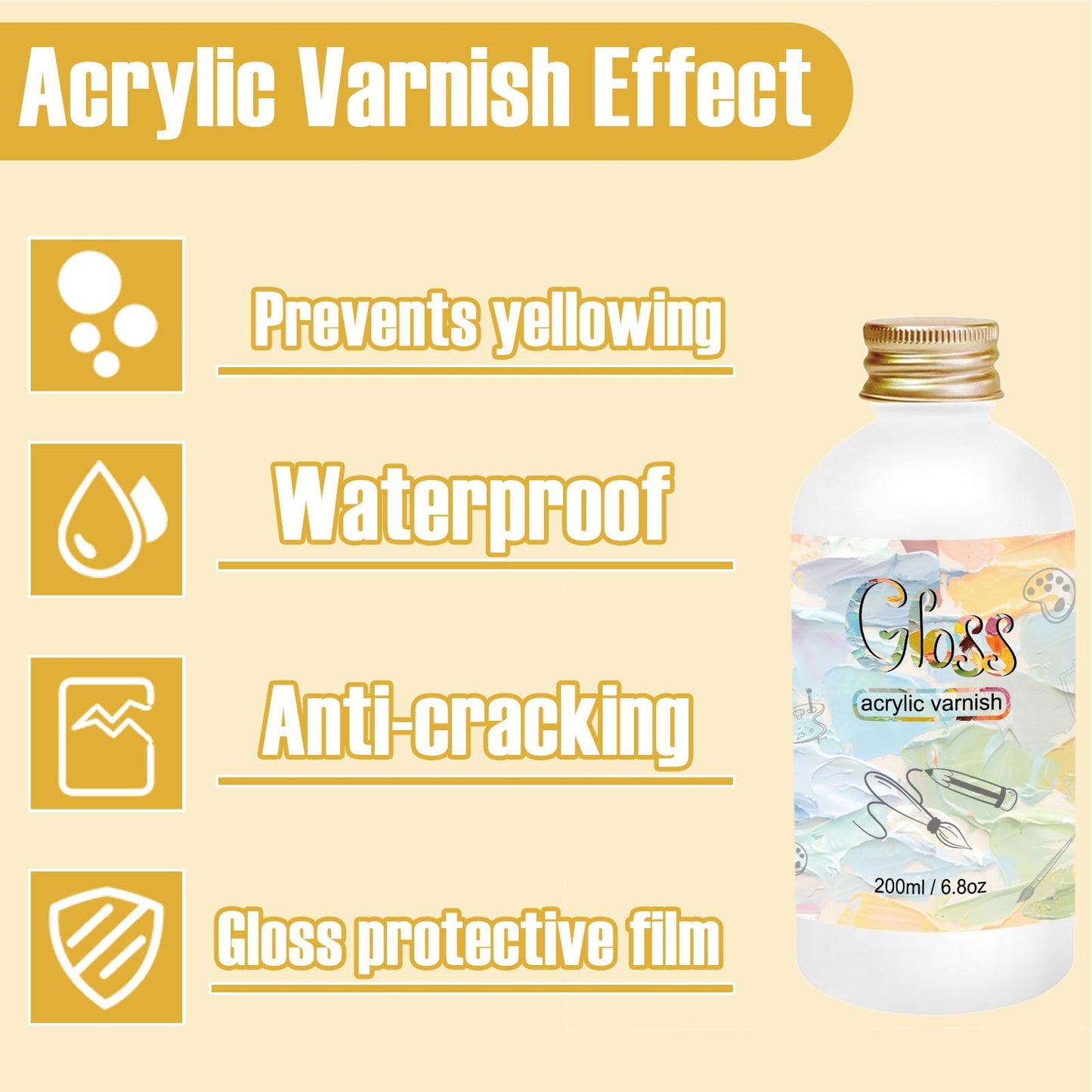 200ml Varnish for Acrylic Painting