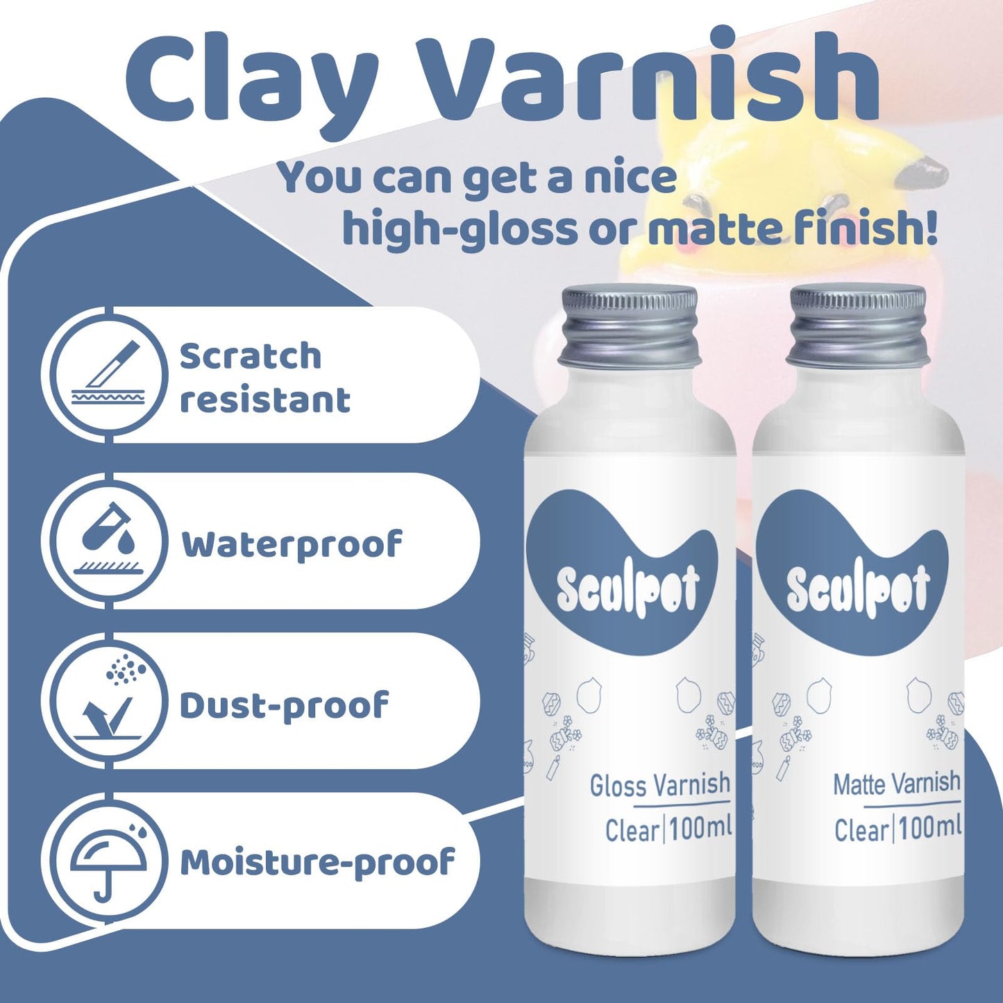 100ml Air Dry Clay Varnish Glaze