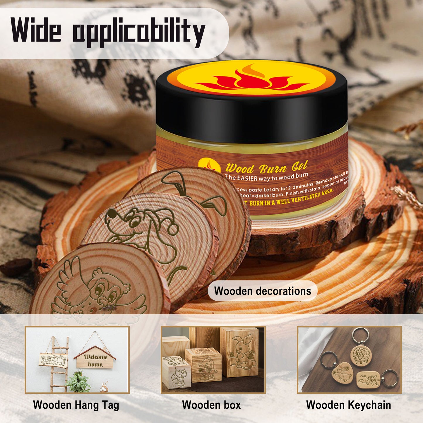 Wood Burn Paste Pen Kit