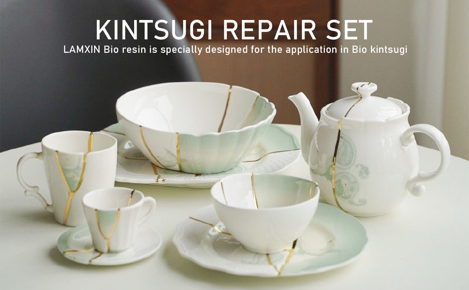  Bio Kintsugi Repair Kit, Food Safe Bio Resin Kintsugi Kit, Bio  Based - Dishwasher Safe - Repair Your Meaningful Objects with Bio Glue,  Perfect for Beginners, Japanese Art Kintsugi Craft