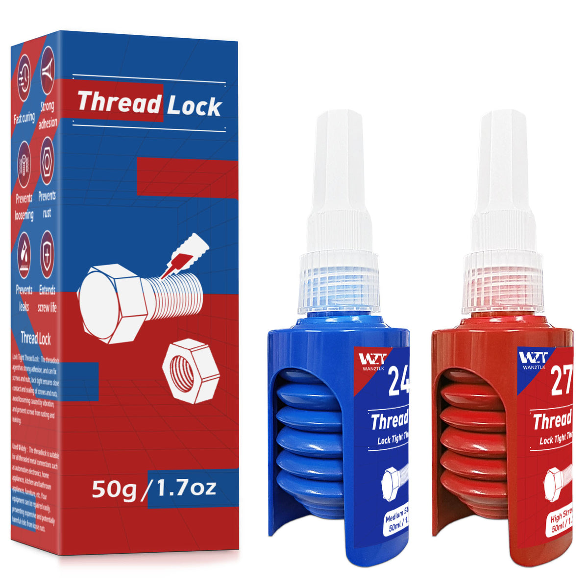 Thread Lock Blue and Red