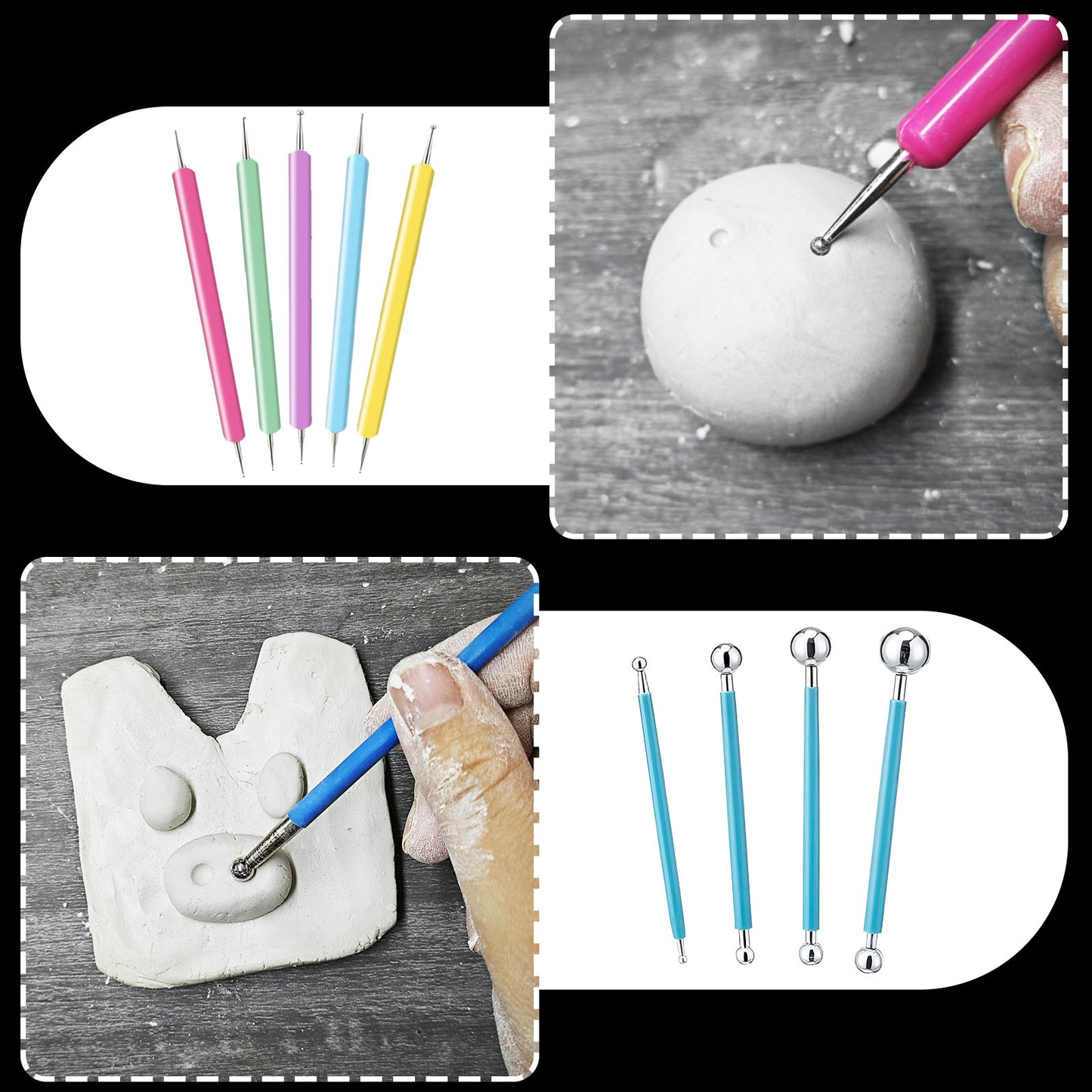 100ml Air Dry Clay Glaze and 29pcs Clay tools kit