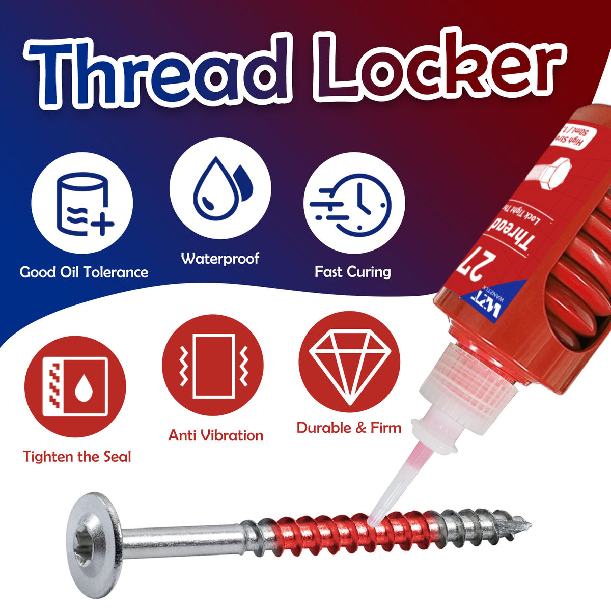 Thread Lock Blue and Red