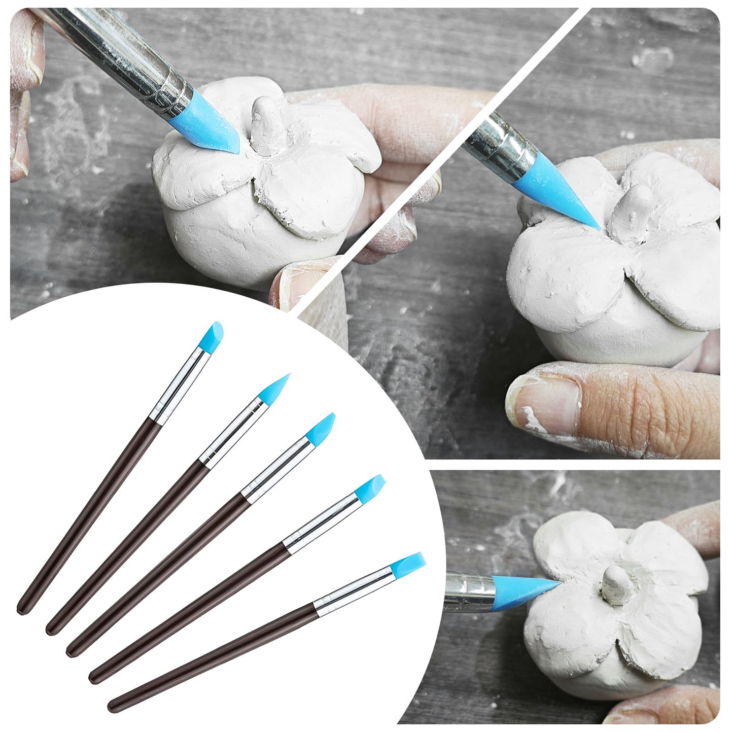 100ml Air Dry Clay Glaze and 29pcs Clay tools kit