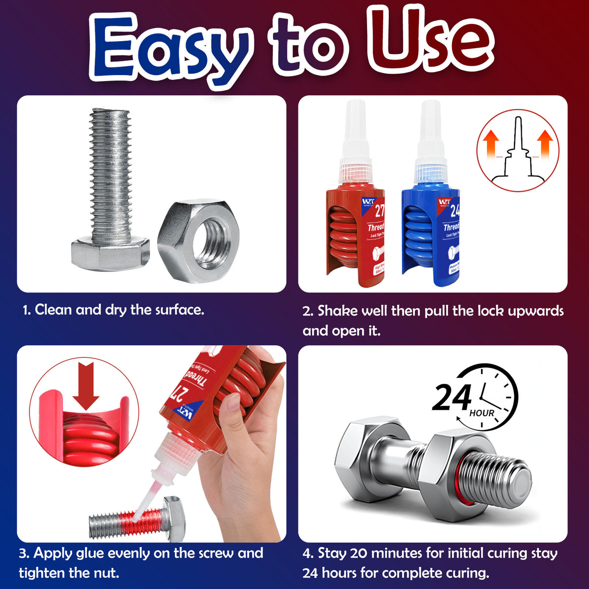 Thread Lock Blue and Red