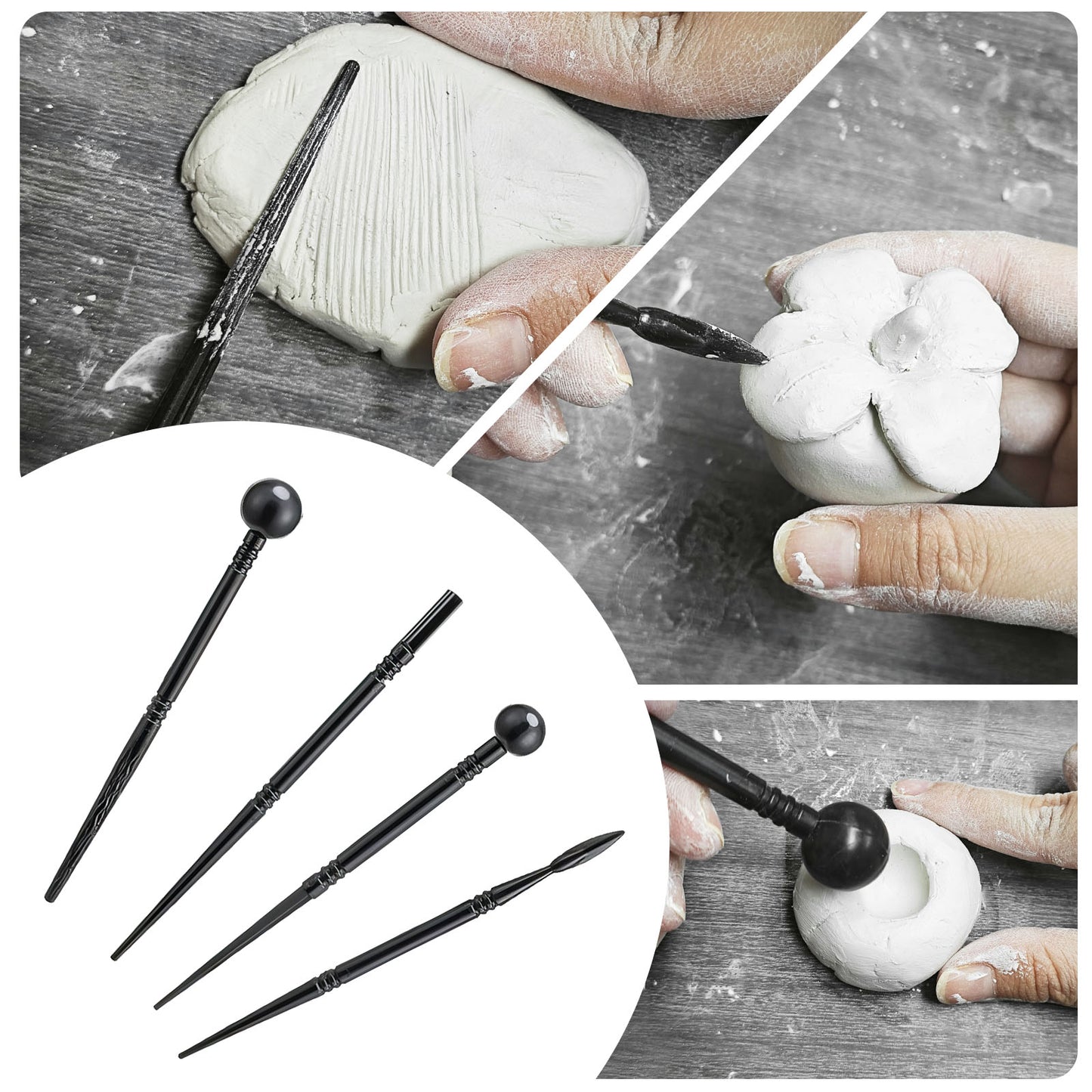 100ml Air Dry Clay Glaze and 29pcs Clay tools kit