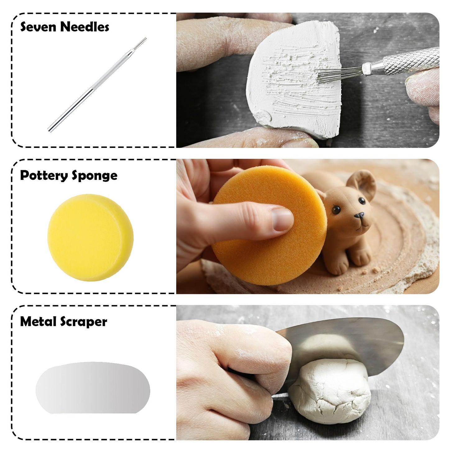 100ml Air Dry Clay Glaze and 29pcs Clay tools kit