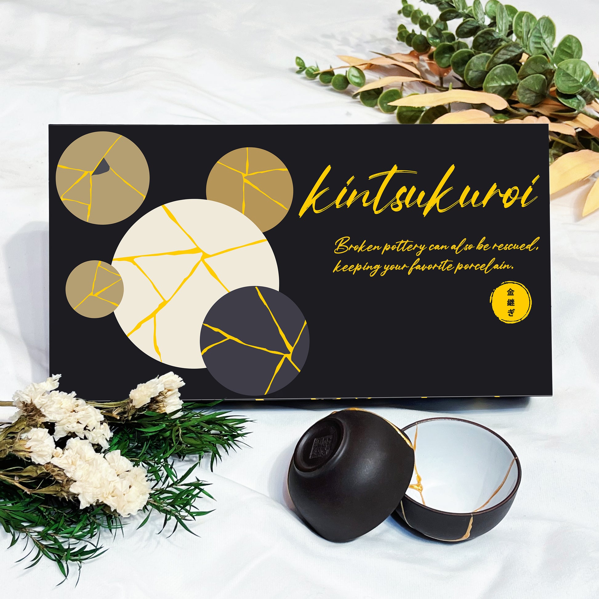 Kintsugi Repair Kit, Repair Your Meaningful Pottery with Gold Powder 50ml  Glue, Japanese KINTSUGI Ceramic Repair Starter Kit- an Practice Ceramic  Cups Free for Kintsukuroi Beginner